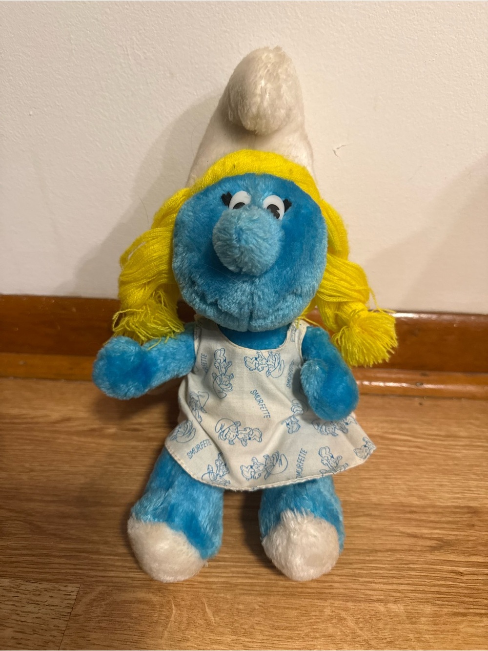 Vintage 1981 Smurfette 10" Peyo Stuffed Smurf Wallace Berrie Plush Doll Toy